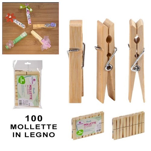 100 mollette pinze legno 8 - mollette,