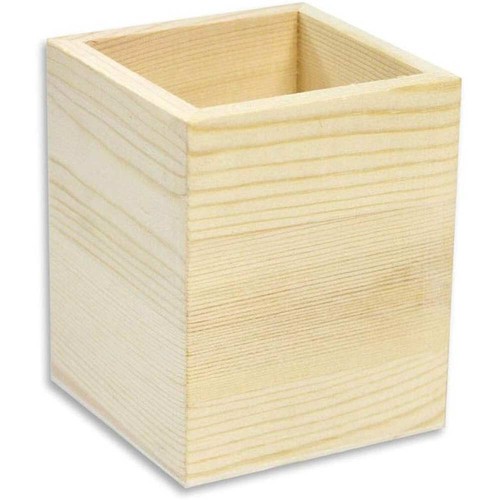 Portapenne quadrato legno - quadrato, in