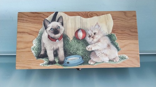 Scatola legno decoupage - legno,