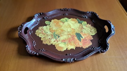 Vassoio legno decorato a - legno,