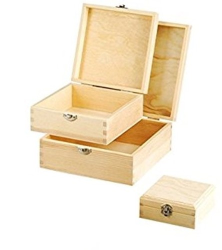 Scatole legno quadrate - 3,