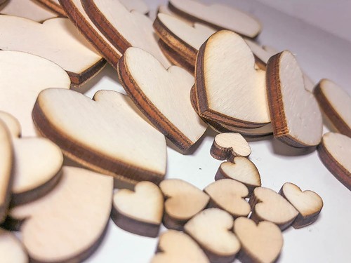 Pezzi cuori legno - 50,