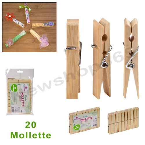 Mollette pinze legno x - 20,