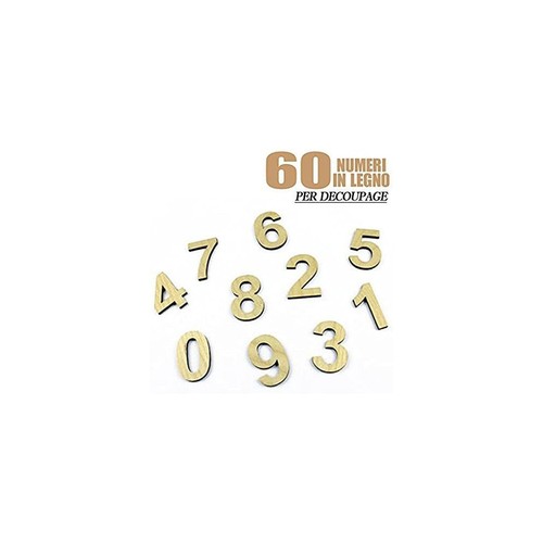 Numeri legno pezzi - numeri, 60